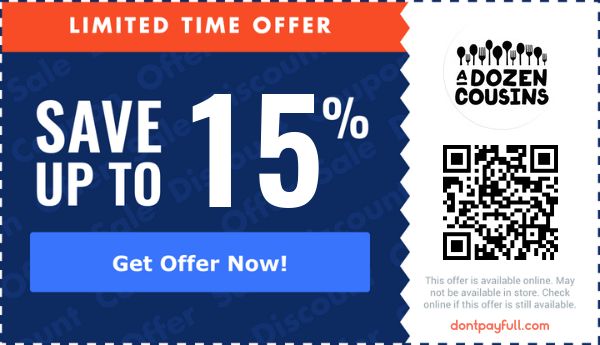 15% Off A Dozen Cousins Coupons - (17 Active) March 2025