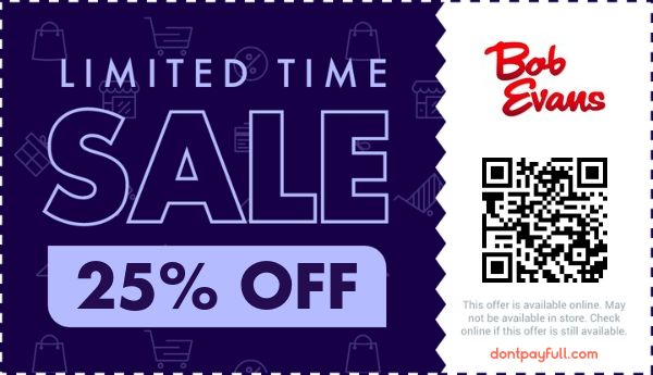 25% Off Bob Evans Coupon, Coupon Codes - June 2025