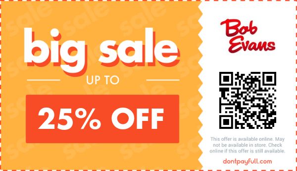 25% Off Bob Evans Coupon, Coupon Codes - June 2025