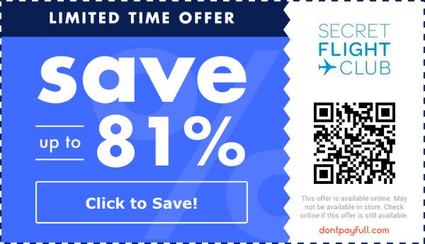 Secret Flight Club discount deal