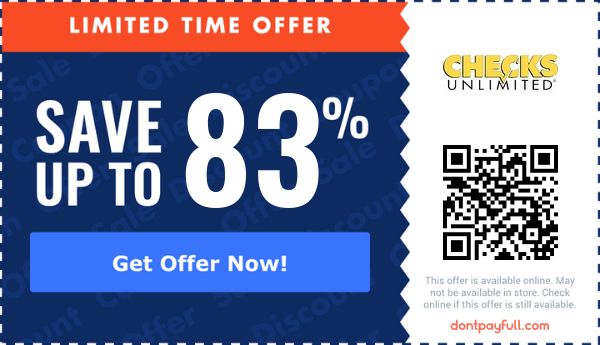 Checks Unlimited Coupon Codes - 83% Off Discount Code