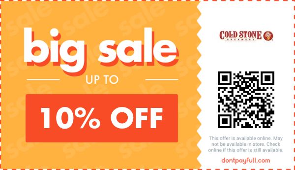 $10 Off Cold Stone Creamery Coupons, Coupon Codes