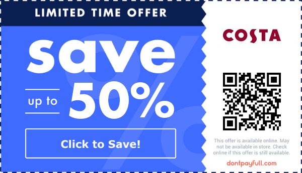 8 Costa Promo Codes, Voucher Codes - February 2025