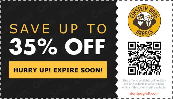 20 Off Einstein Bros Bagels COUPON 4 ACTIVE June 2023