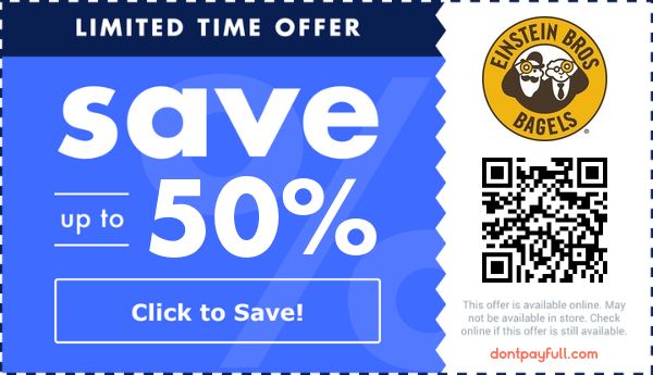 20% Off Einstein Bros. Bagels Coupon Codes - April 2025