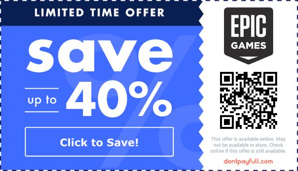 40% Off Epic Games Promo Codes, Coupon Codes - 2025