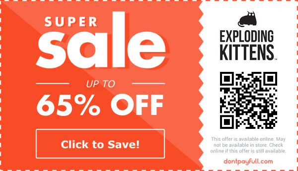 Exploding Kittens Discount Codes - 20% Off Coupon Code