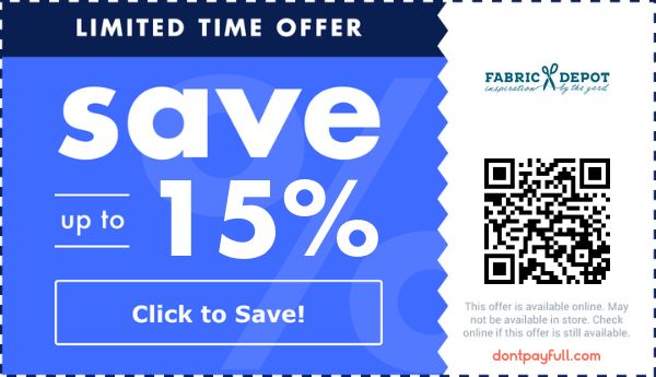 15 Off Fabric Depot COUPON 6 ACTIVE September 2023