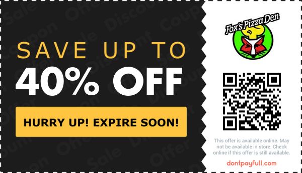 30% Off Fox's Pizza Coupon, Promo Codes - July 2025