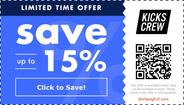 Kicks Crew Discount Codes - Get 15% Off in August 2026
