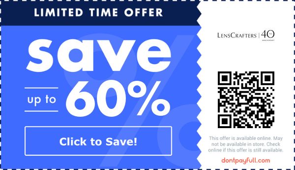 99% Off LensCrafters Promo Codes, Coupons - August 2024
