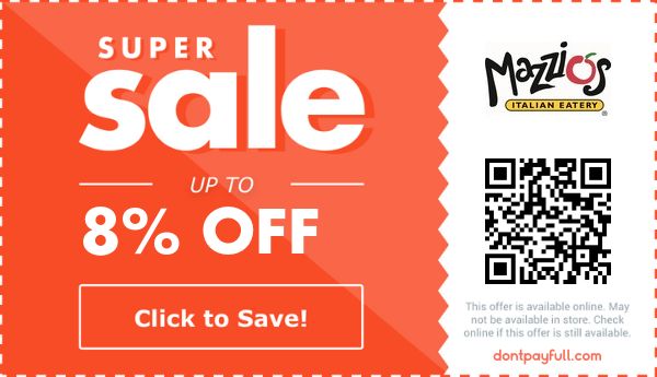 20% Off Mazzio's Coupon Code, Coupons - July 2024