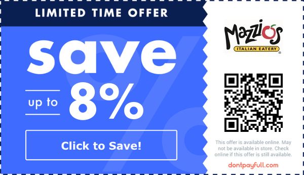 20% Off Mazzio's Coupon Code, Coupons - July 2024