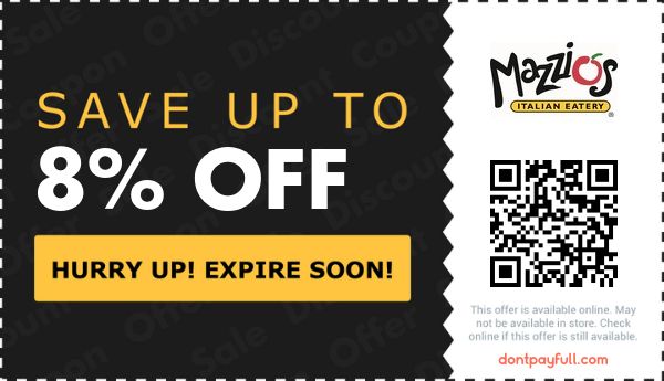 20% Off Mazzio's Coupon Code, Coupons - July 2024