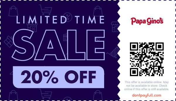 Papa Gino's Coupons - 20% Off Coupon Code March 2025