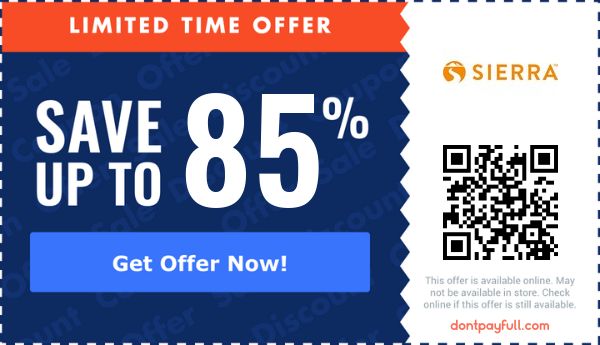 95% Off Sierra Coupon Code, Coupons - March 2023