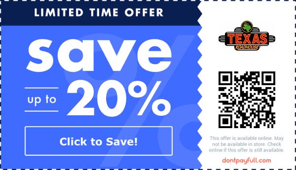 Texas Roadhouse Coupon Codes - Get 20% Off in Apr 2026