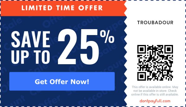 Troubadour discount deal