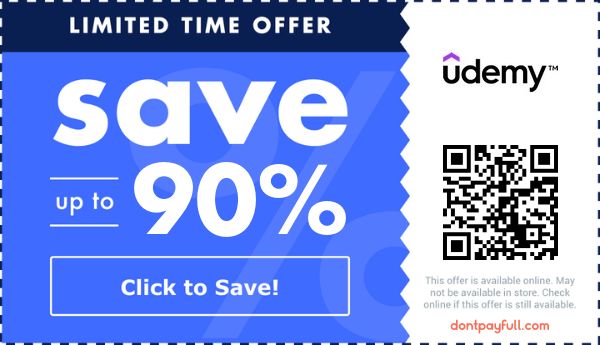 Udemy Coupons - 94% Off Coupon Code August 2026