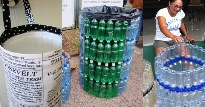 Creative Ways to Use an Old Bottle: Trash Cans