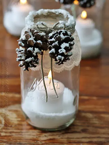 Snowy Candle Jars