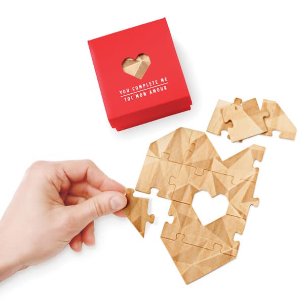 LUCKIES OF LONDON "You Complete Me" Heart Jigsaw