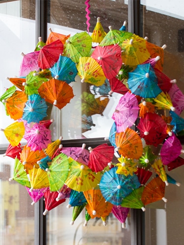 DIY Paper Umbrella Wreath