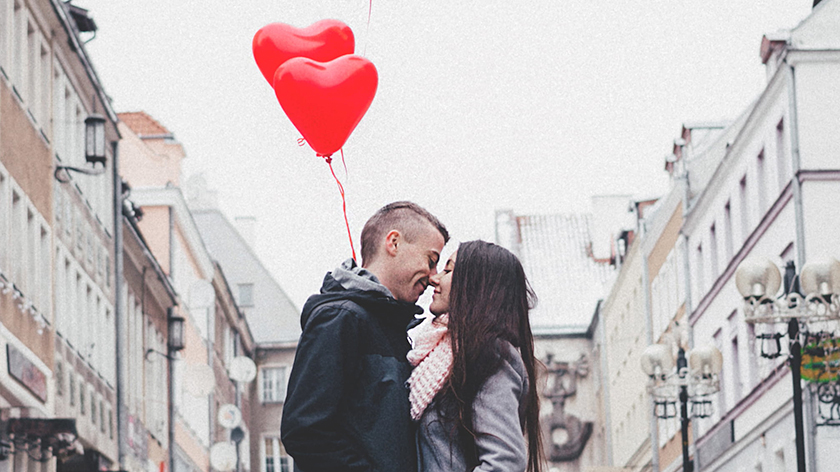 couple celebrating valentine's day