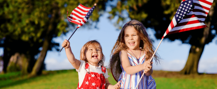 two girls celebrating memorial day