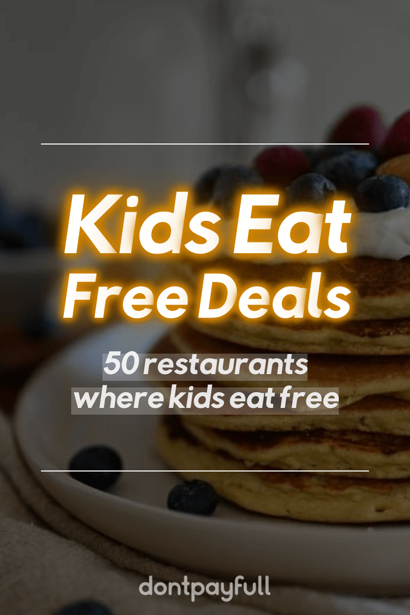 Kids Eat Free Deals Pinterest Image