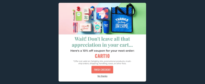 Exit-Intent Coupon Code Example