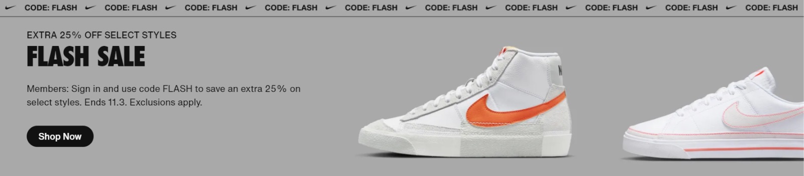 Flash Sale Coupon Code Example