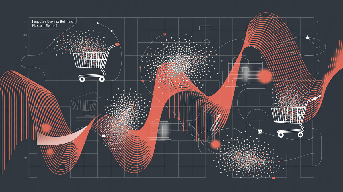Impulse Buying Statistics 2026: How Much Americans Spend on Unplanned Purchases Impulse buying statistics research data visualization showing shopping cart patterns and consumer behavior data waves