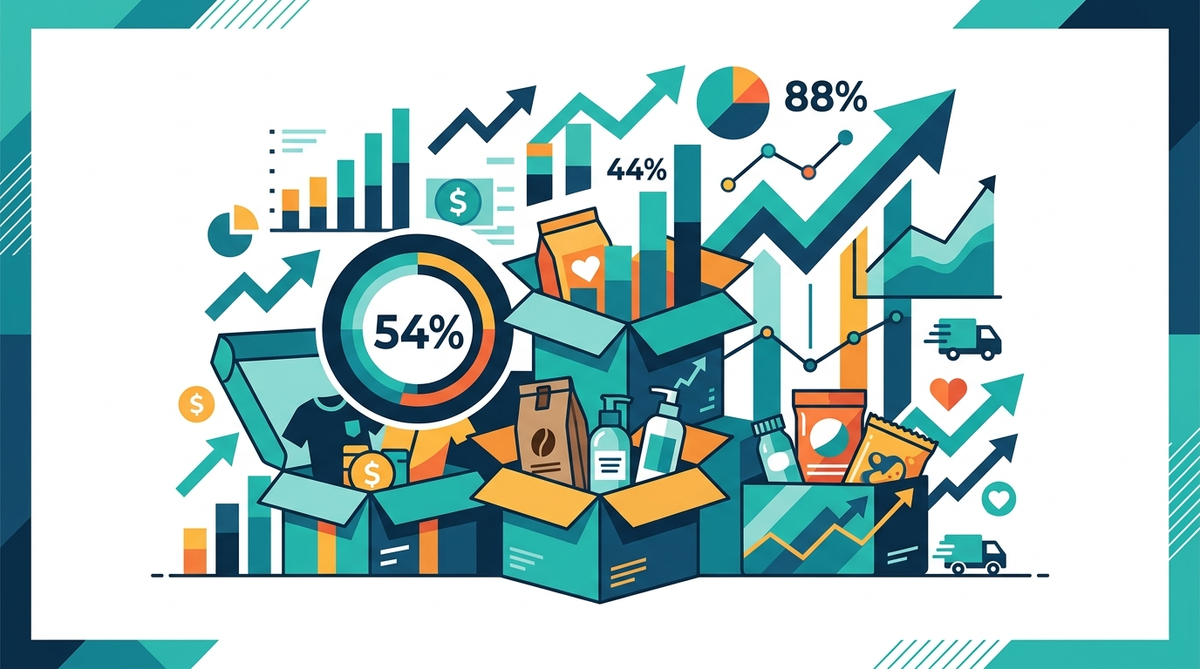 Subscription box statistics 2026: market size, growth, and consumer trends infographic